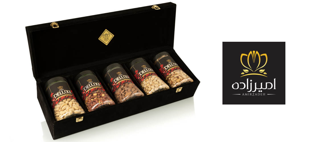 بسته لوکس از آجیل های پتاسیم دار مزرعه امیرزاده