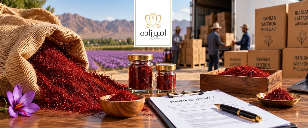 نمونه زعفران برای بررسی کیفیت در خرید عمده